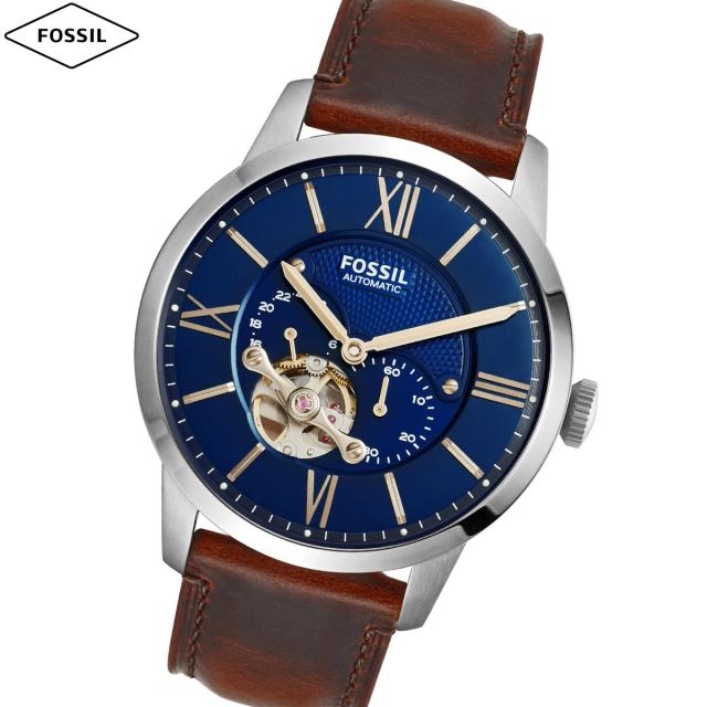 フォッシル FOSSIL 腕時計 メンズ 自動巻き マルチファンクション TOWNSMAN オートマティック ブラウン レザーウォッチ ME3110