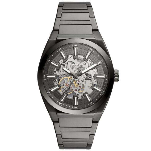 フォッシル FOSSIL 腕時計 メンズ 自動巻き EVERETT オートマティック スモーク ステンレススチールウォッチ ME3206_1