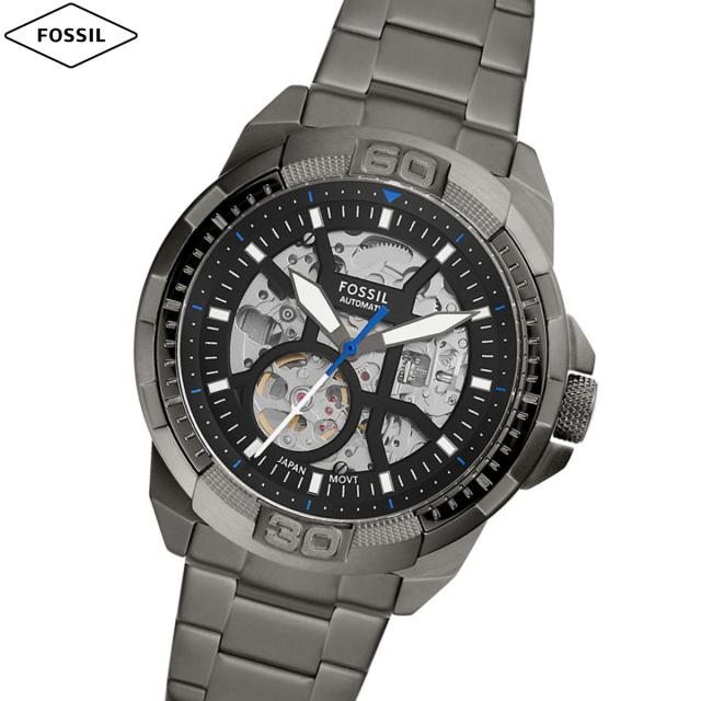 フォッシル FOSSIL 腕時計 メンズ 自動巻き BRONSON オートマティック スモーク ステンレススチールウォッチ ME3218