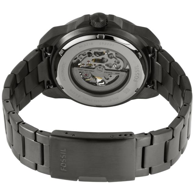 フォッシル FOSSIL 腕時計 メンズ 自動巻き BRONSON オートマティック スモーク ステンレススチールウォッチ ME3218_3