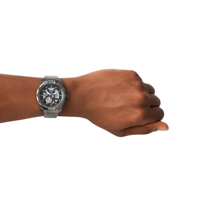 フォッシル FOSSIL 腕時計 メンズ 自動巻き BRONSON オートマティック スモーク ステンレススチールウォッチ ME3218_4