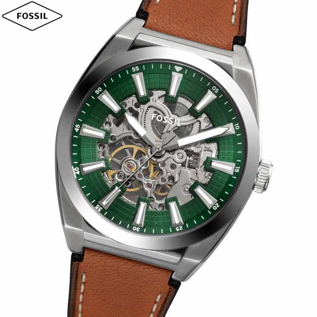 フォッシル FOSSIL 腕時計 メンズ 自動巻き EVERETT オートマティック ブラウンレザーウォッチ ME3261の通販は