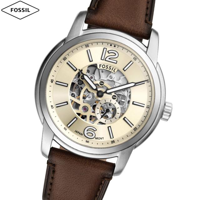 フォッシル FOSSIL 腕時計 メンズ 自動巻き FOSSIL HERITAGE オートマティック ブラウン レザーウォッチ ME3264