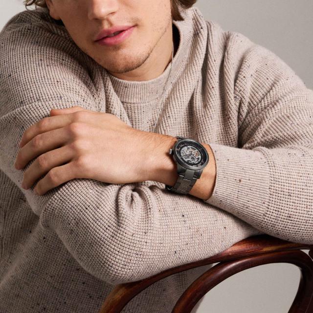 フォッシル FOSSIL 腕時計 メンズ 自動巻き TOWNSMAN オートマティック ガンメタル ステンレススチールウォッチ ME3268_3