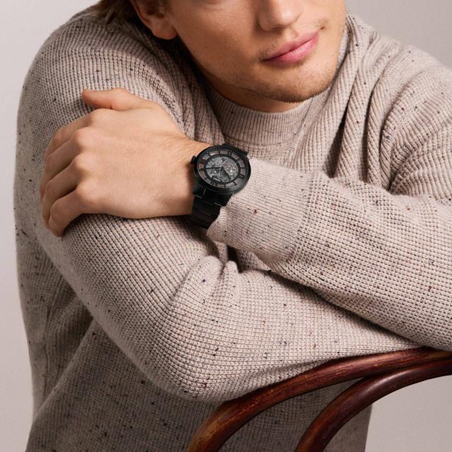 フォッシル FOSSIL 腕時計 メンズ 自動巻き TOWNSMAN オートマティック ブラック ステンレススチールウォッチ ME3269_3
