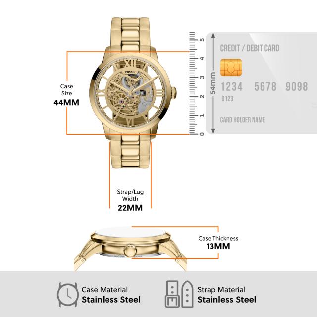 フォッシル FOSSIL 腕時計 自動巻き メンズ TOWNSMAN オートマティック ゴールドトーン ステンレススチール ME3280_7
