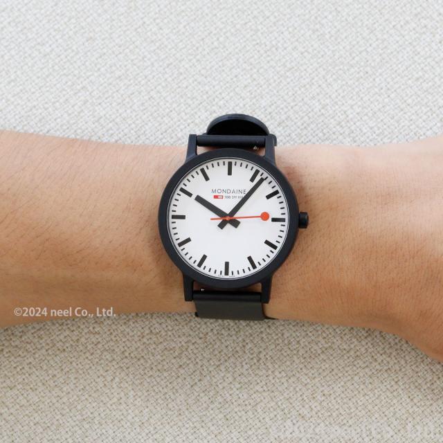 モンディーン MONDAINE 腕時計 メンズ レディース エッセンス 41mm ホワイトダイヤル essence MS1.41110.RB_2