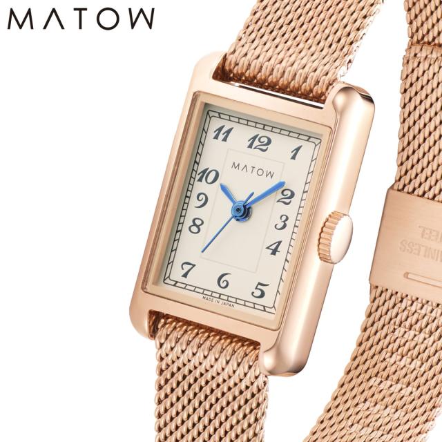 【美品】MATOW TSUKI ローズゴールド　メッシュベルト 腕時計 腕時計 美品】MATOW TSUKI ローズゴールド メッシュベルト 腕時計 腕時計