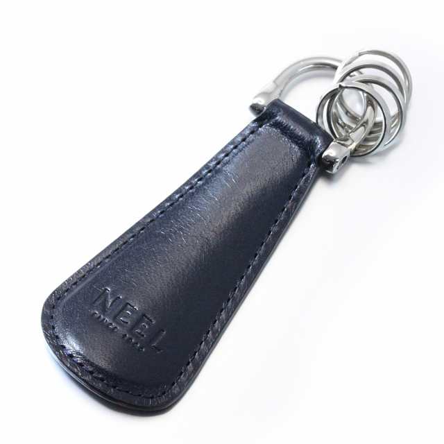 NEEL オリジナル 靴べら 携帯 シューホーン キーホルダー イタリアンレザー ネイビーの通販は