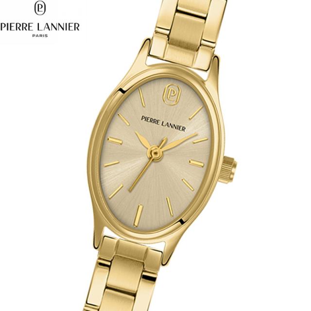 ピエールラニエ PIERRE LANNIER レディース 腕時計 クオーツ オヴァリア OVALIA 23.8mm×17.3mm P076H542 オーバル メタルベルト ゴールド