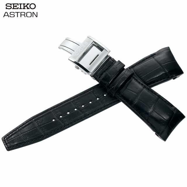 セイコー アストロン SEIKO ASTRON 腕時計 革製 替えバンド ベルト メンズ ブラック クロコダイル 21mm 標準サイズ R7X10AC