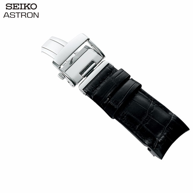 セイコー アストロン SEIKO ASTRON 腕時計 革製 替えバンド ベルト メンズ ブラック クロコダイル 21mm 寸短サイズ R7X11AC