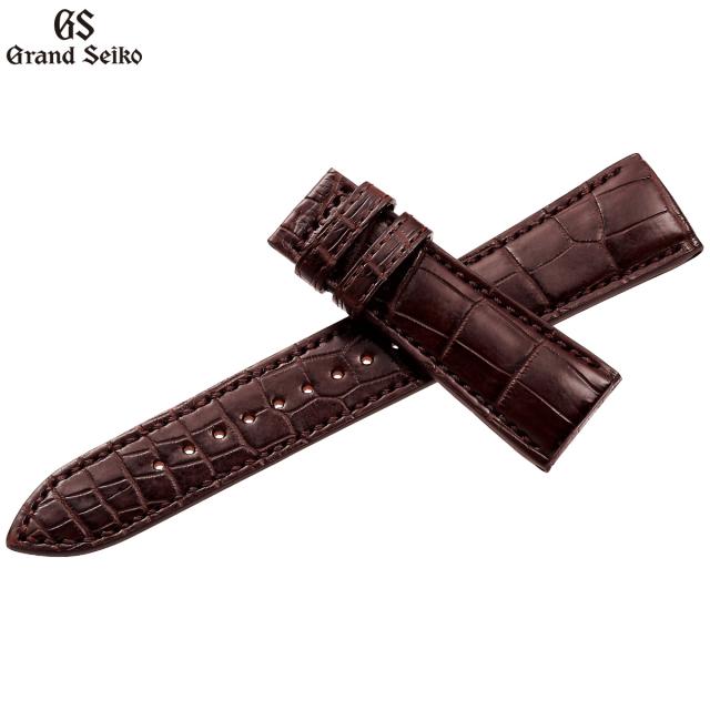 グランドセイコー GRAND SEIKO 腕時計 革製 替えバンド ベルト メンズ ダークブラウン 手縫いステッチ クロコダイル 22mm RG01W22BN