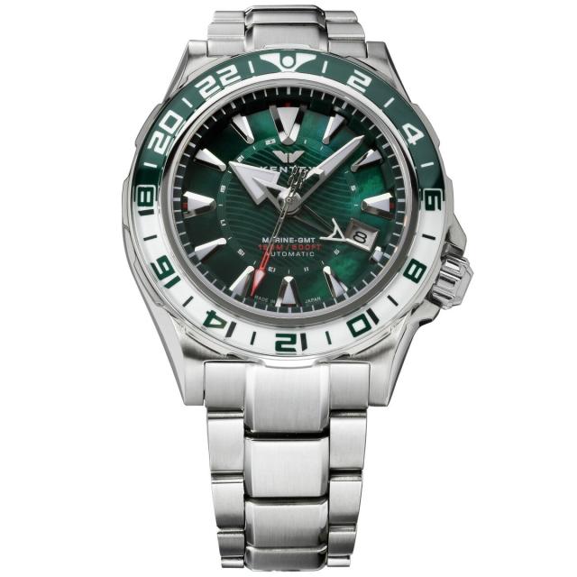 ケンテックス KENTEX マリンGMT グリーンMOP 限定188本 MARINE GMT Green-MOP 腕時計 メンズ 自動巻き 日本製 S820X-11_1