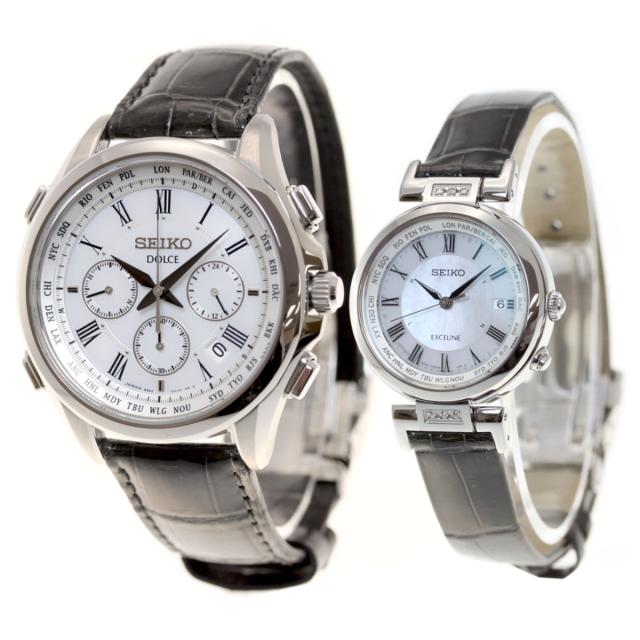 セイコー ドルチェ＆エクセリーヌ SEIKO DOLCE＆EXCELINE ソーラー 電波時計 腕時計 メンズ レディース ペアモデル SADA039 SWCW109_1