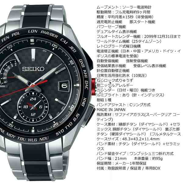 セイコー ブライツ ソーラー電波 SAGA259 腕時計 メンズ SEIKO