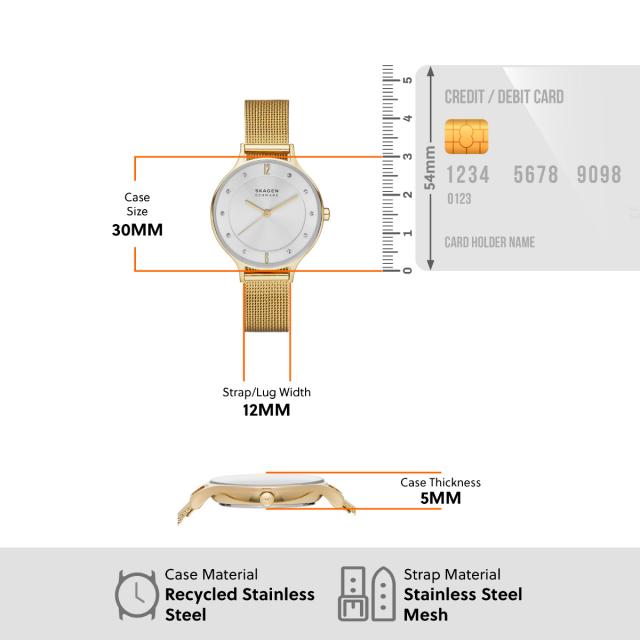 スカーゲン SKAGEN ウオッチ レディース ANITA LILLE ゴールド音の高低 スチールメッシュウォッチ SKW2150