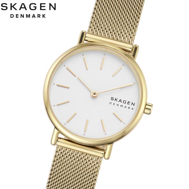 スカーゲン SKAGEN 腕時計 レディース SIGNATUR LILLE SLIM ゴールドトーン スチールメッシュウォッチ SKW2693
