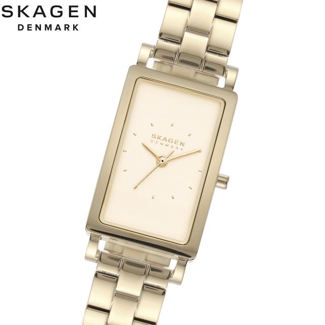 スカーゲン SKAGEN 腕時計 レディース HAGEN LILLE 三針 ゴールドトーン ステンレススチール タンクウォッチ SKW3098