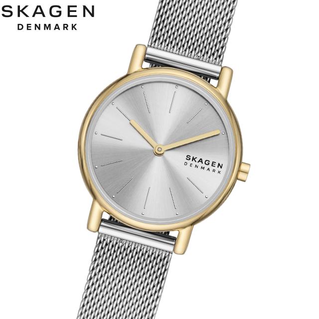 スカーゲン SKAGEN ウオッチ レディース SIGNATUR LILLE 二針 しろがね色音の高低 ステンレススチールメッシュウォッチ＆腕輪仕かける SKW3153SET