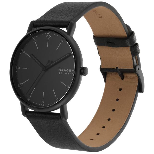 スカーゲン SKAGEN 腕時計 メンズ SIGNATUR 三針 ブラックレザー 