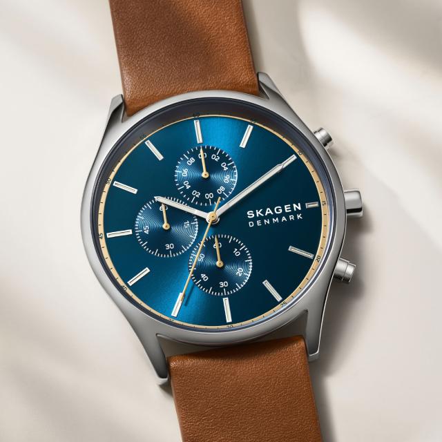 スカーゲン SKAGEN 腕時計 メンズ HOLST クロノグラフ ラゲッジレザー