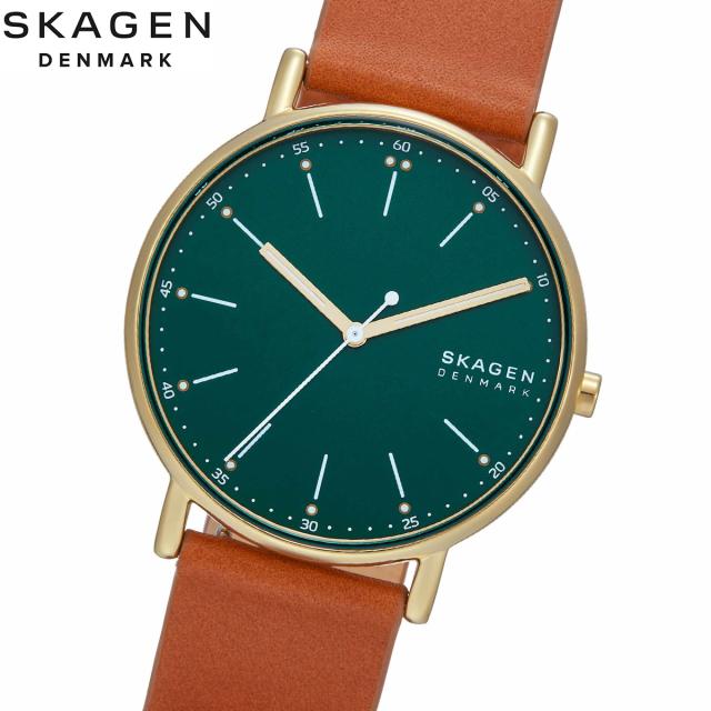 スカーゲン SKAGEN 腕時計 メンズ SIGNATUR 三針 ブラウンレザー
