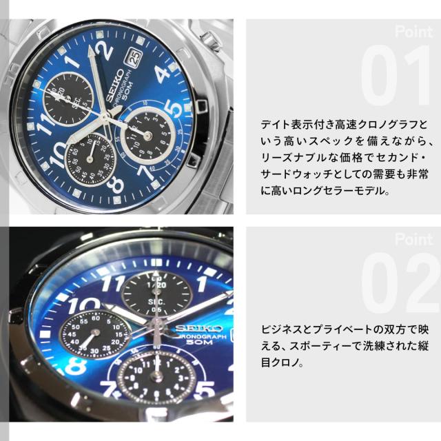 逆輸入 SEIKO セイコー メンズ 腕時計 50M クロノグラフ SND193_3