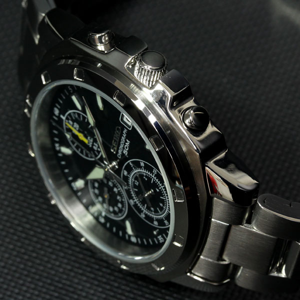 セイコー SEIKO 逆輸入 腕時計 50m防水 1/20クロノグラフ メタル
