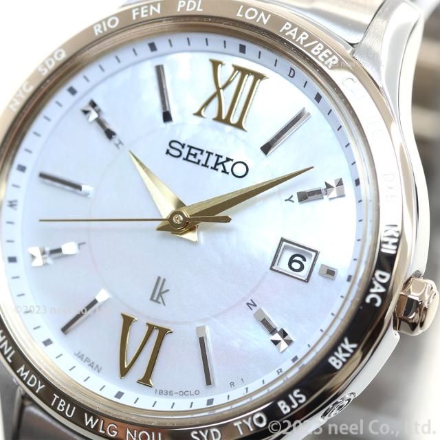 Ⴤ1292 ꕤSEIKO LK ルキア 電波ソーラー 4Pダイヤ シルバー 【公式通販】