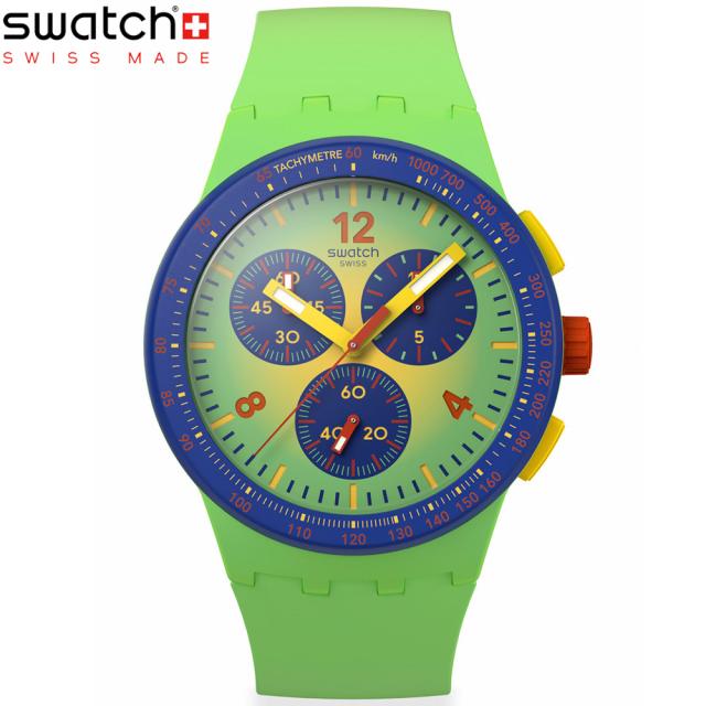 swatch スウォッチ 腕時計 メンズ レディース オリジナルズ ORIGINALS FLOWING FRESHLY クロノグラフ SUSG101の通販は