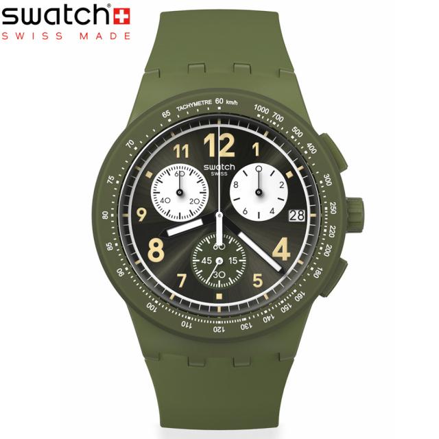 swatch スウォッチ 腕時計 メンズ レディース オリジナルズ ORIGINALS NOTHING BASIC ABOUT GREEN クロノグラフ SUSG406の通販は 14,212円
