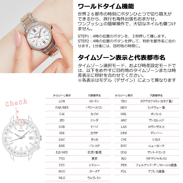 セイコー エクセリーヌ レディース チタン 電波 ソーラー 腕時計