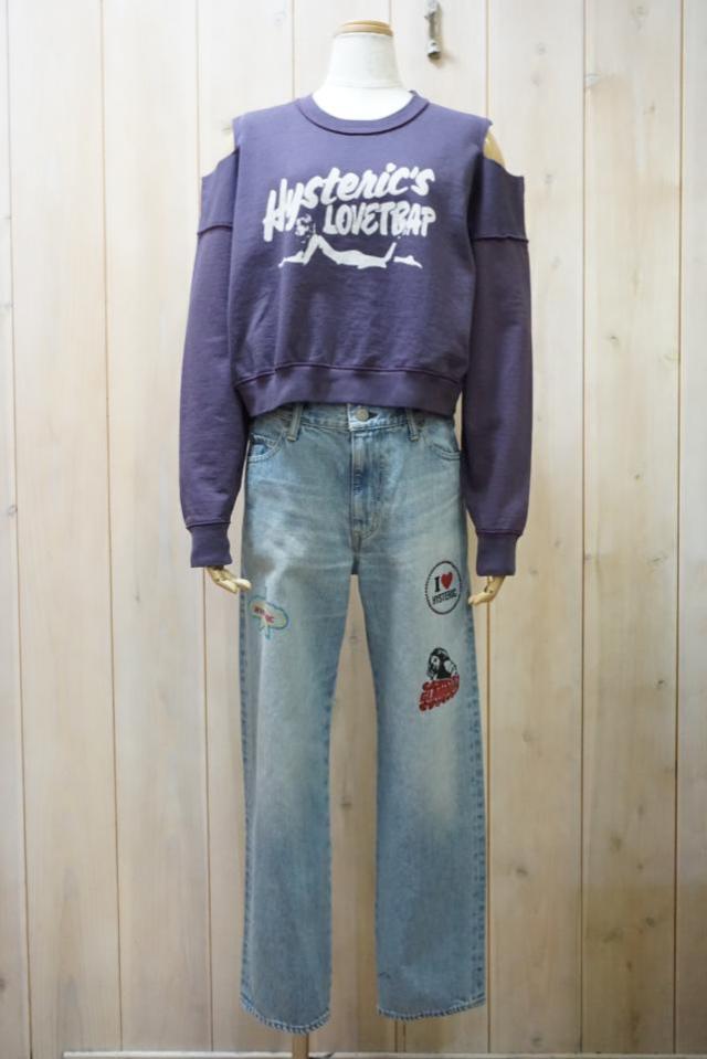HYSTERIC GLAMOUR ヒステリックグラマー 01261CS01 HYSTERIC’S LOVETRAP ショート丈スウェット PURPLE 正規通販 レディース_14