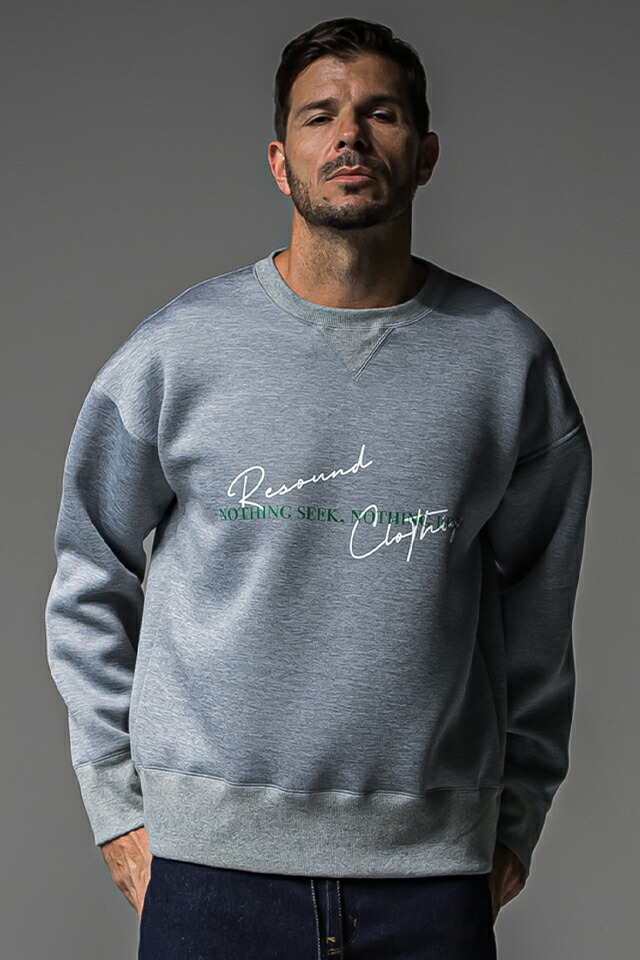 RESOUND CLOTHING リサウンドクロージング RC37-C-005 HD NOTHING drop trainer ルーズトレーナー GRAY 正規通販 メンズ