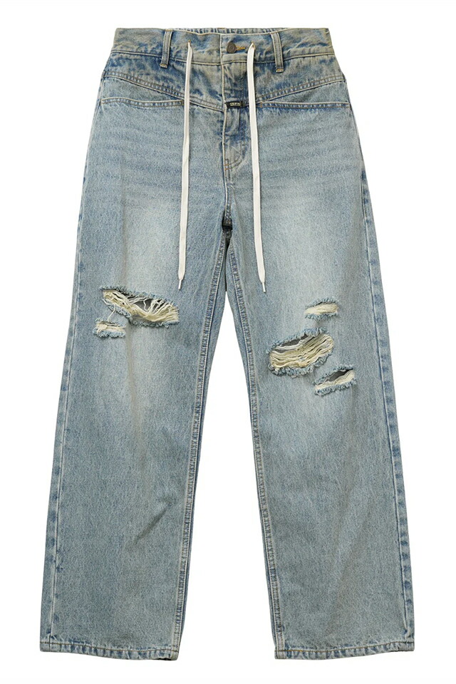 X-girl エックスガール 105253031013 DRAWSTRING DENIM PANTS ドローストリングデニムパンツ LtINDIGO 正規通販 レディース