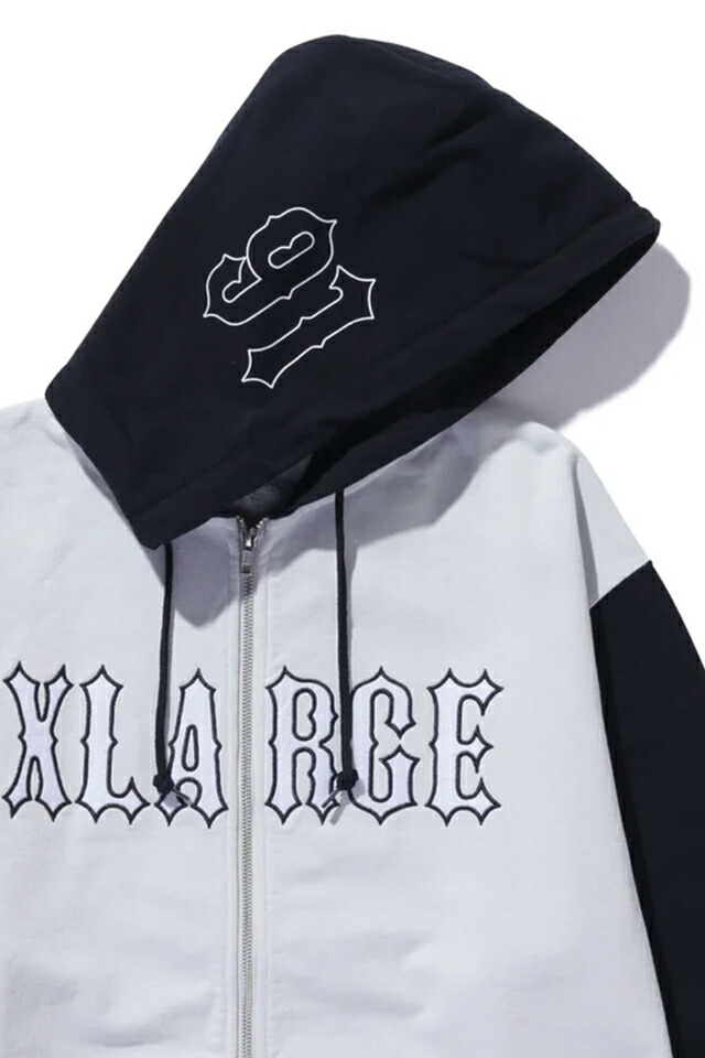 XLARGE エクストララージ 101253012007 COLOR BLOCK ZIP HOODED SWEATSHIRT ジップパーカー BLACK 正規通販 メンズ レディース_1