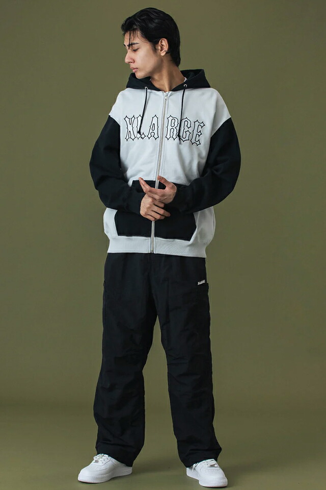 XLARGE エクストララージ 101253012007 COLOR BLOCK ZIP HOODED SWEATSHIRT ジップパーカー BLACK 正規通販 メンズ レディース_6