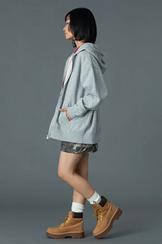 X-girl エックスガール 105261012016 CIRCLE MESSAGE AND FACE ZIP UP SWEAT HOODIE ジップパーカー ASH 正規通販 レディース_10