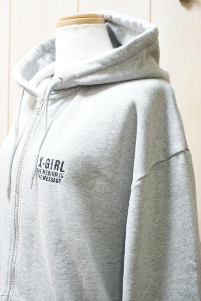 X-girl エックスガール 105261012016 CIRCLE MESSAGE AND FACE ZIP UP SWEAT HOODIE ジップパーカー ASH 正規通販 レディース_14