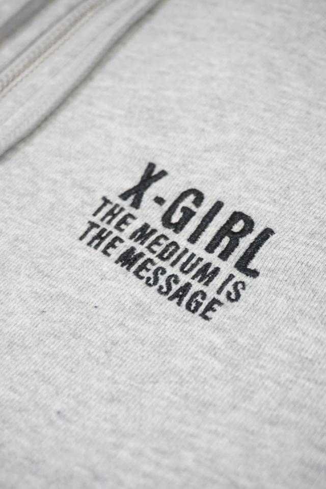 X-girl エックスガール 105261012016 CIRCLE MESSAGE AND FACE ZIP UP SWEAT HOODIE ジップパーカー ASH 正規通販 レディース_15