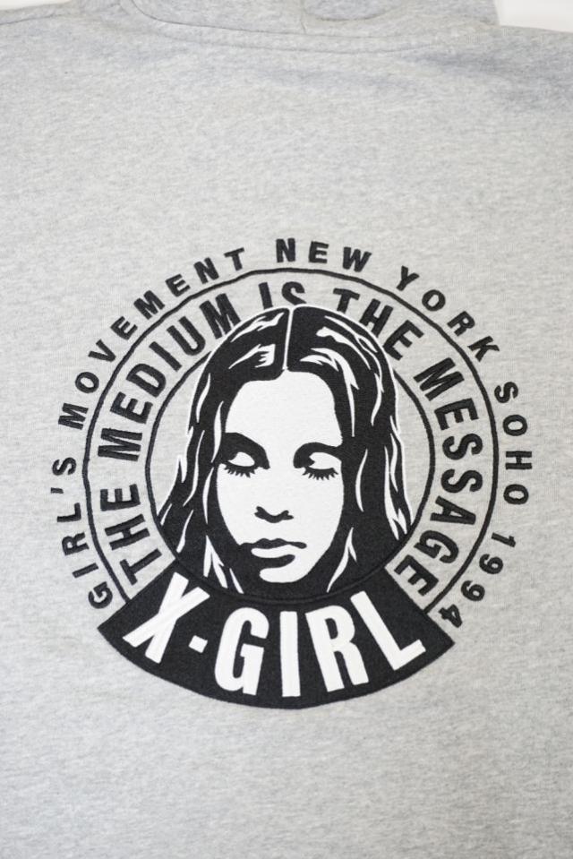 X-girl エックスガール 105261012016 CIRCLE MESSAGE AND FACE ZIP UP SWEAT HOODIE ジップパーカー ASH 正規通販 レディース_17