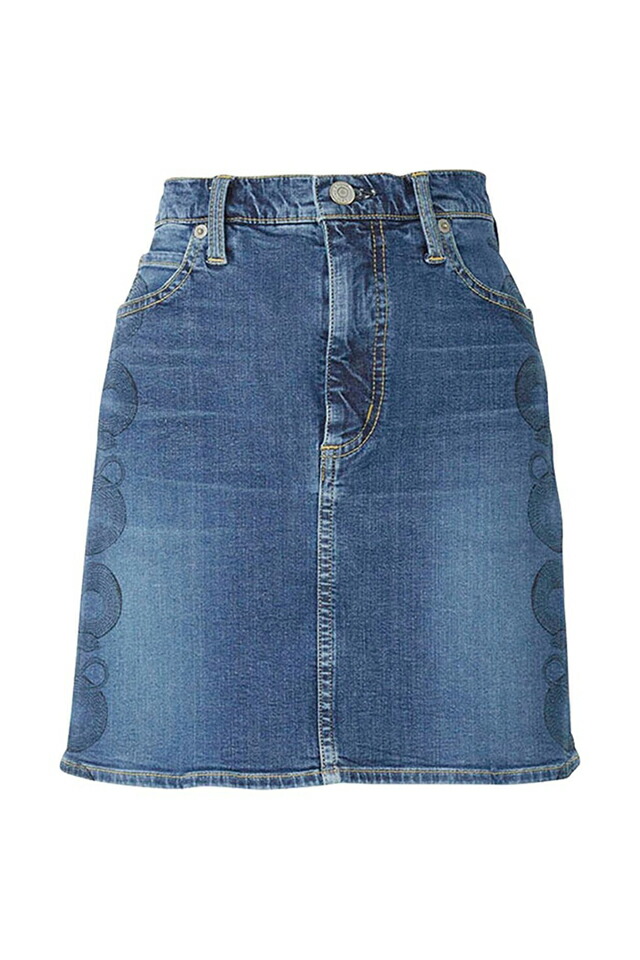 HYSTERIC GLAMOUR ヒステリックグラマー 01251AK01 SNAKE LOOP タイトデニムスカート LIGHT INDIGO BLUE 正規通販 レディース