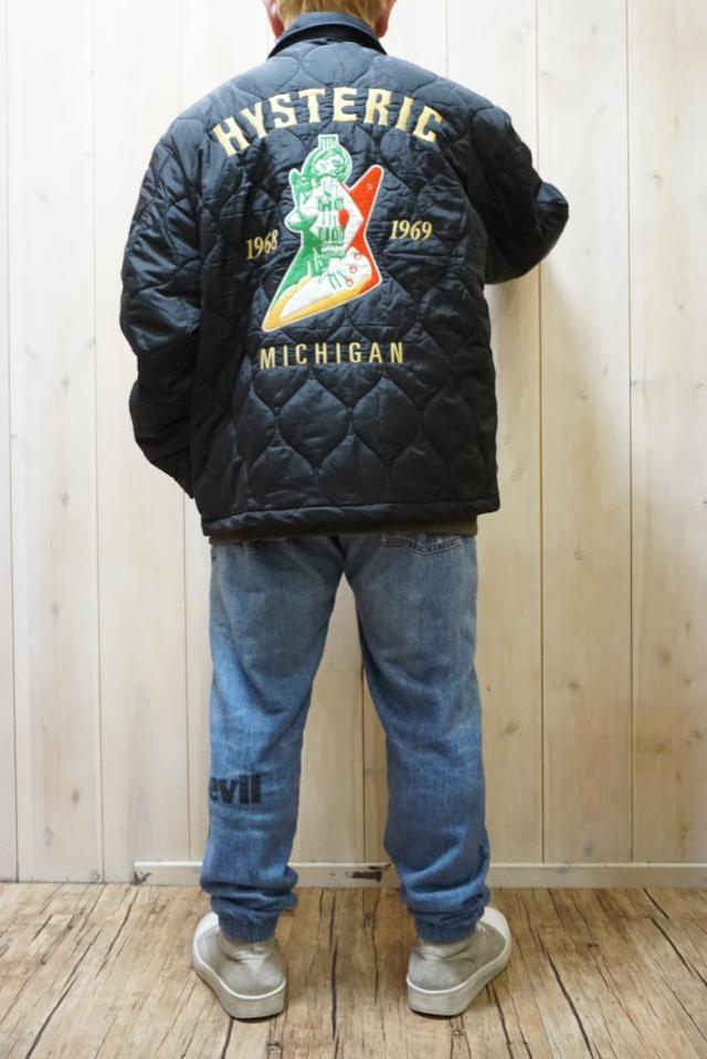 HYSTERIC GLAMOUR ヒステリックグラマー 02253AB08 GUITAR GIRL MICHIGAN刺繍 キルティングジャケット BLACK 正規通販 メンズ_17