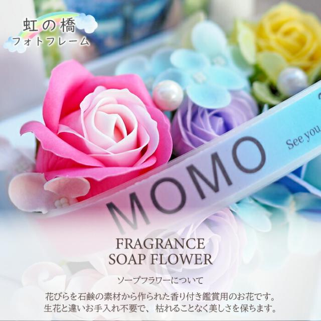 送料無料 《虹の橋フォトフレーム》 ソープフラワー ペット お供え お供え花 仏花 虹の橋 レインボー メモリアルグッズ 供養 花 犬 猫 うさぎ 名入れ 名前入り 命日 シャボンフラワー 写真立て L判 枯れない_8
