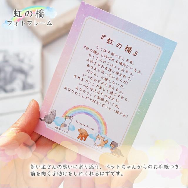 送料無料 《虹の橋フォトフレーム おうち》 ソープフラワー ペット お供え お供え花 仏花 虹の橋 レインボー メモリアルグッズ 供養 花 犬 猫 うさぎ 名入れ 名前入り 命日 シャボンフラワー 写真立て L判 枯れない 壁掛け_2