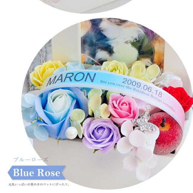 送料無料 《虹の橋フォトフレーム おうち》 ソープフラワー ペット お供え お供え花 仏花 虹の橋 レインボー メモリアルグッズ 供養 花 犬 猫 うさぎ 名入れ 名前入り 命日 シャボンフラワー 写真立て L判 枯れない 壁掛け_6