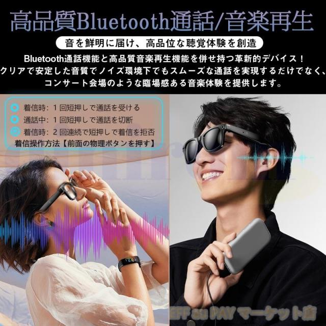 三太郎の日】新世代！スマートグラス Bluetooth5.4 メガネ骨伝導