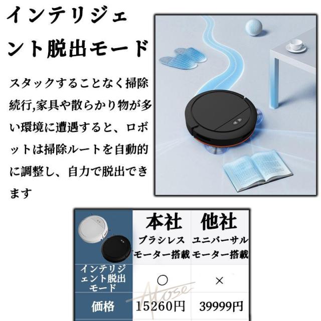 ロボット掃除機 水拭き 小型 超薄型 家庭用 掃除ロボット 床拭きロボット 水拭き両用 お掃除ロボット 強力吸引 静音 自動ゴミ収集 衝突防止 Wi-fi 遠隔操作 自動充電機能 App対応 予約清掃 掃除ロボット USB充電式 ロボットクリーナー 花粉 敬老の日_12