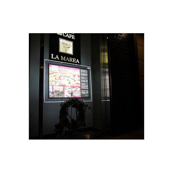 LEDライトパネル ポスターフレーム A2 LEDアクリルパネル 角型 電球色 薄型 電飾看板 内照 展示会 イベント 店舗用看板_4